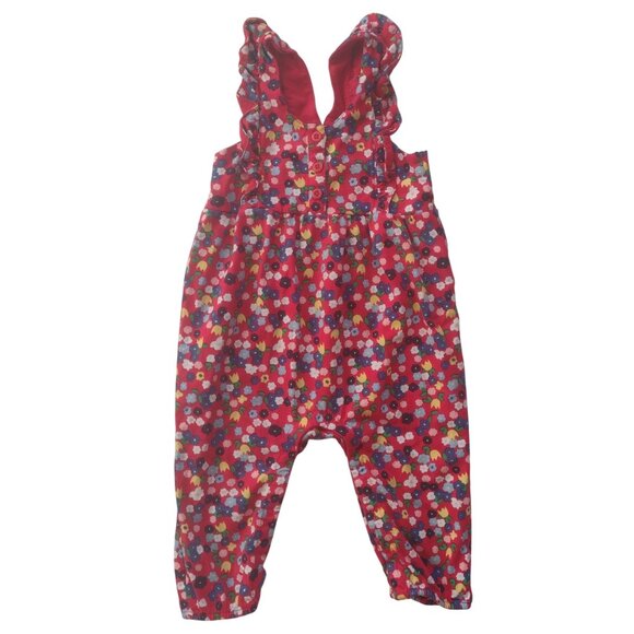 Oshkosh Hanna Andersson 18M Overalls Set of 2 Cotton Floral Stripe Rompers - Picture 2 of 11